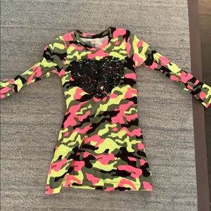 Neon Heart Camo dress by Flowers by Zoe